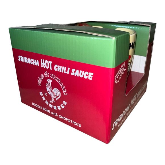 Sriracha Hot Chili Sauce SO RAMENTIC Noodle Bowl and Chopsticks Set NEW IN BOX - Picture 4 of 7